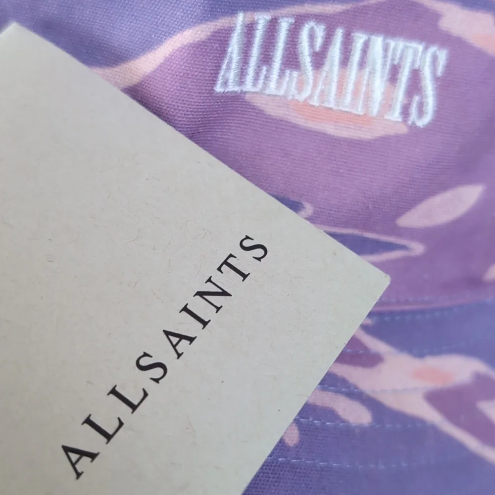 All Saints Solar Camp Embroidered Logo Cotton Canvas Bucket Hat One Size Nwt❤️